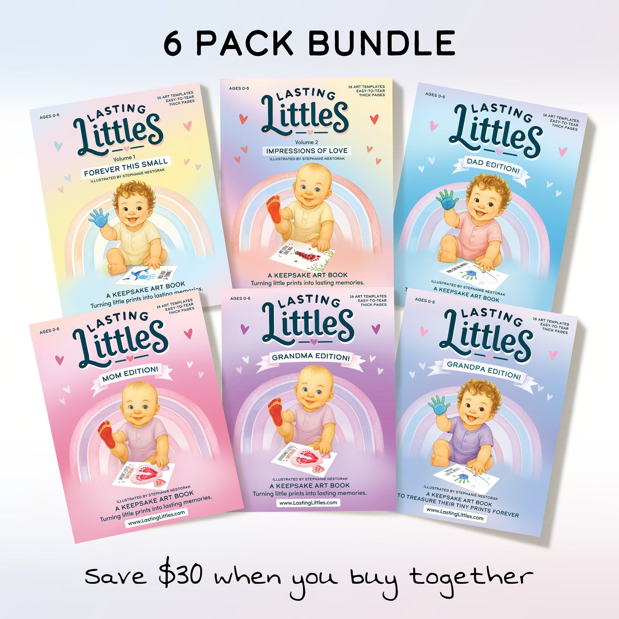 6 Pack Bundle - Lasting Littles 6 Pack Bundle – art craft book by Lasting Littles 6 Pack Bundle for Kids & Families – Lasting Littles 6 Pack Bundle | Lasting Littles Keepsake Art