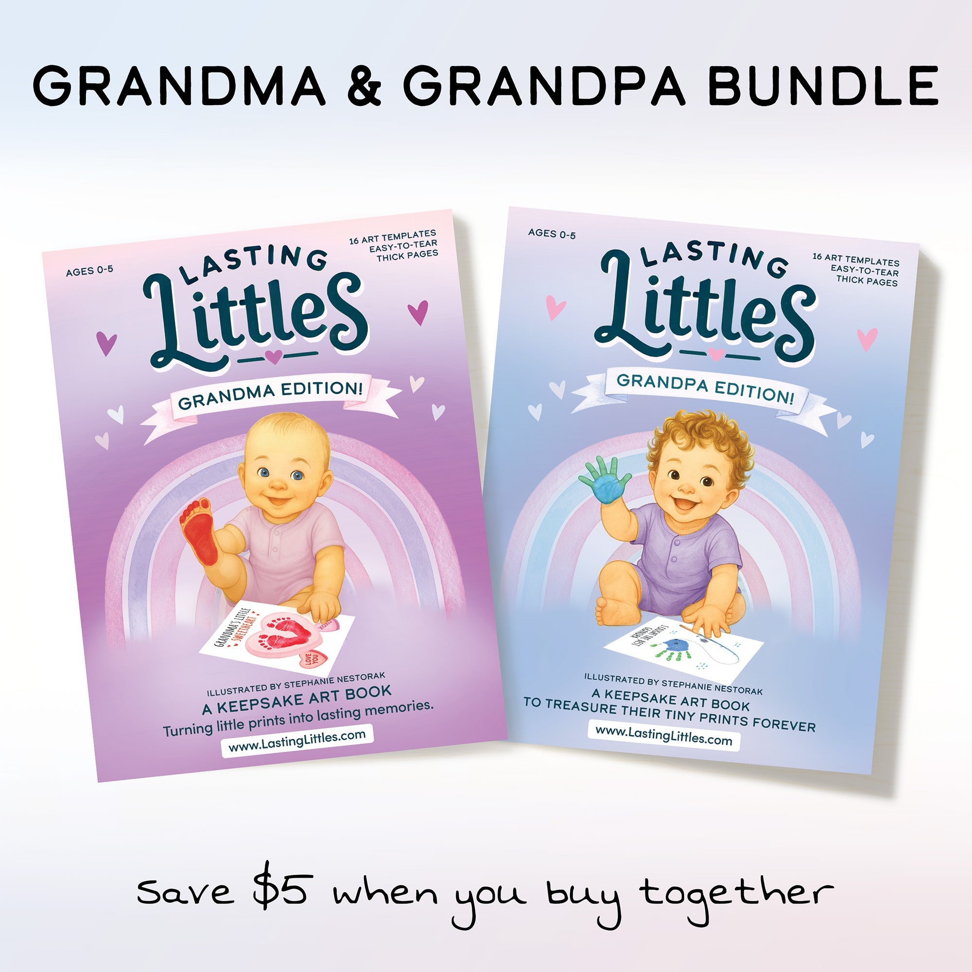 Grandma + Grandpa Bundle - Lasting Littles Grandma + Grandpa Bundle – art craft book by Lasting Littles Grandma + Grandpa Bundle for Kids & Families – Lasting Littles Grandma + Grandpa Bundle | Lasting Littles Keepsake Art